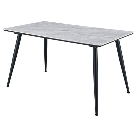 Dennison Grey Marble Rectangular 55-Inch Ceramic Top Dining Table