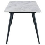 Dennison Grey Marble Rectangular 55-Inch Ceramic Top Dining Table