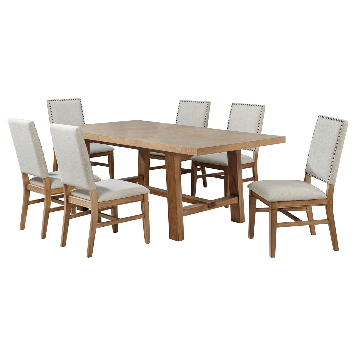 Middleton 7-piece Extension Leaf Dining Set Brown and Beige