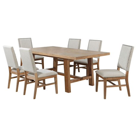 Middleton 7-piece Extension Leaf Dining Set Brown and Beige