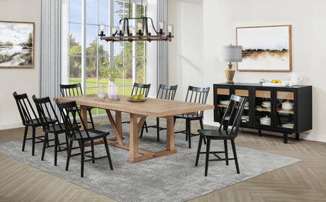 Middleton 9-piece Extension Leaf Dining Set Brown and Black