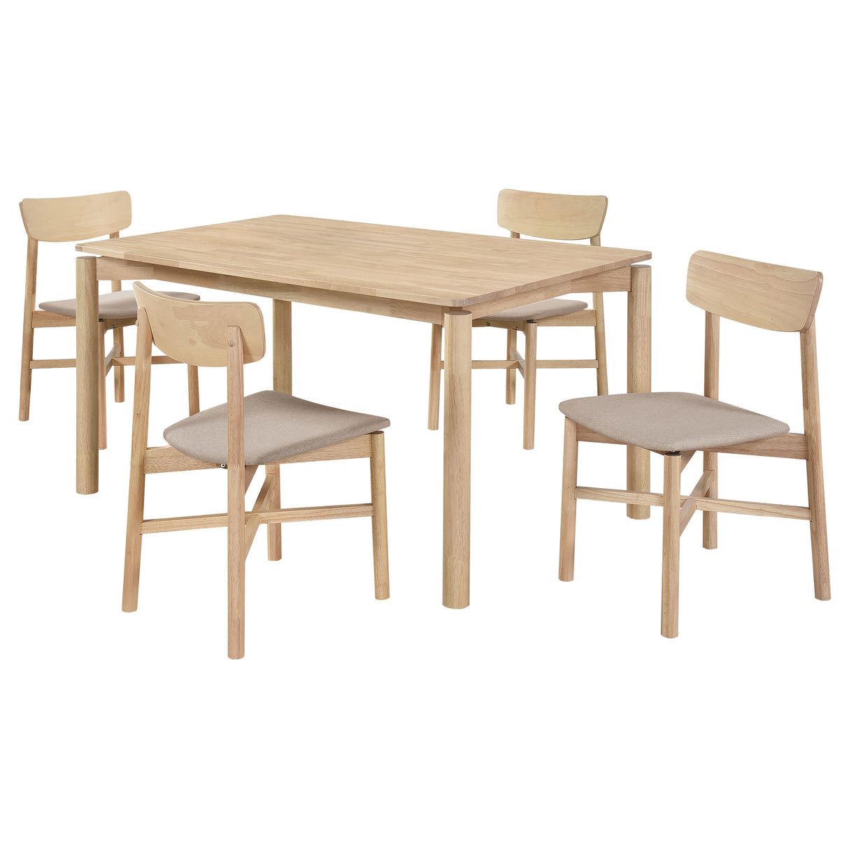 Parkridge White Washed 5-Piece 59-Inch Wood Dining Set