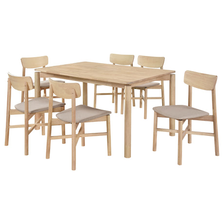 Parkridge White Washed 7-Piece 59-Inch Wood Dining Set