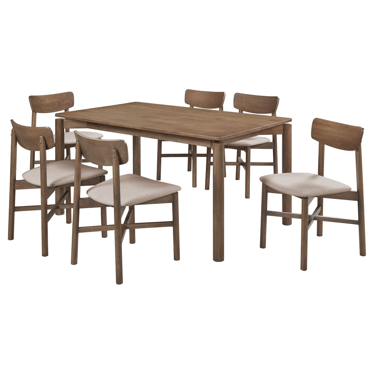 Parkridge Natural Walnut 7-Piece 59-Inch Wood Dining Set