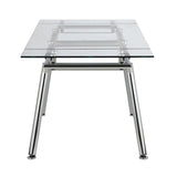 Sonnett Expandable Glass Top Dining Table Chrome And Clear