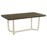 Biloxi Greyish / White 71-Inch Rectangular Wood Dining Table Brown