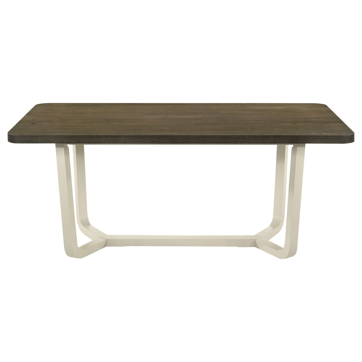 Biloxi Greyish / White 71-Inch Rectangular Wood Dining Table Brown