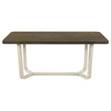 Biloxi Greyish / White 71-Inch Rectangular Wood Dining Table Brown