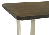 Biloxi Greyish / White 71-Inch Rectangular Wood Dining Table Brown