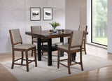 Patterson Mango Oak / Black 5-Piece Counter Height Dining Set