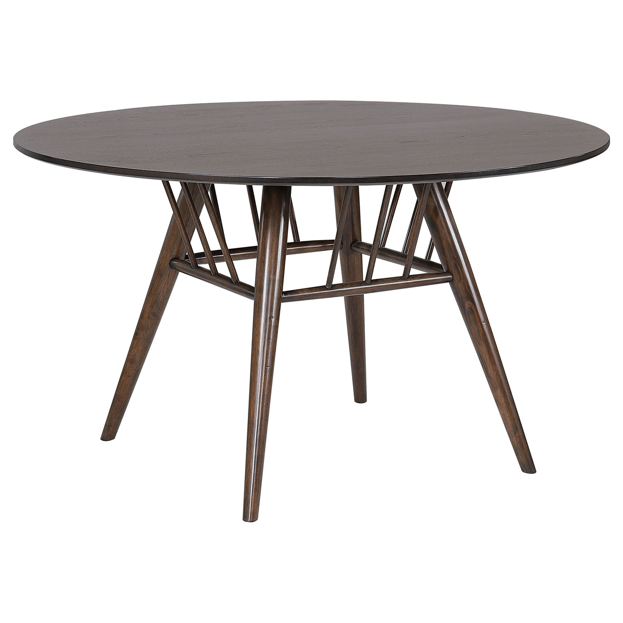 Everton Dark Walnut Round 53-Inch Wood Dining Table