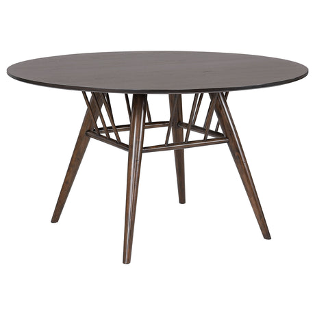Everton Dark Walnut Round 53-Inch Wood Dining Table