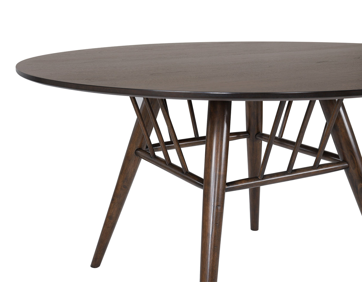 Everton Dark Walnut Round 53-Inch Wood Dining Table