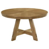 Danvers Round 54-inch Wood Dining Table Brown Oak