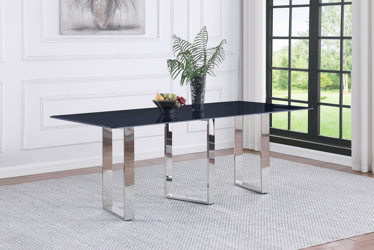 Desden Grey Marble 79-Inch Rectangular Sintered Stone Dining Table
