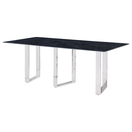 Desden Grey Marble 79-Inch Rectangular Sintered Stone Dining Table