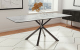 Carvell Mirage White Rectangular Sintered Stone Dining Table