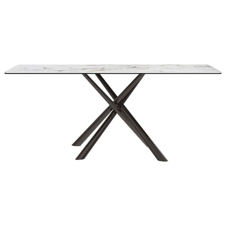Carvell Mirage White Rectangular Sintered Stone Dining Table