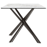 Carvell Mirage White Rectangular Sintered Stone Dining Table