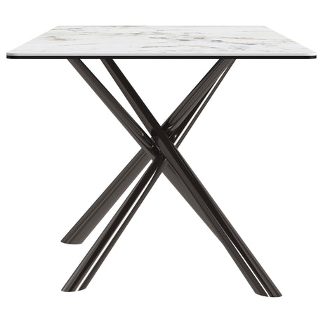 Carvell Mirage White Rectangular Sintered Stone Dining Table