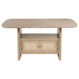 Kailani Beige Oak Cane Counter Height Storage Dining Table