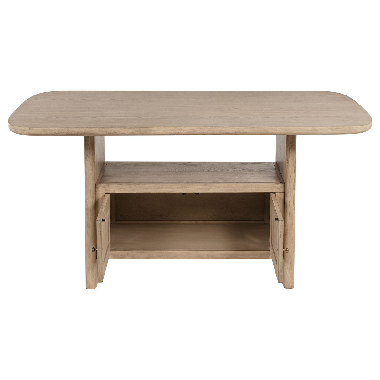 Kailani Beige Oak Cane Counter Height Storage Dining Table