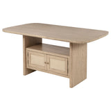 Kailani Beige Oak Cane Counter Height Storage Dining Table