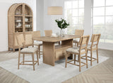 Kailani Beige Oak Cane Counter Height Storage Dining Table