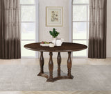 Landon Rich Brown 60-Inch Round Wood Pedestal Dining Table