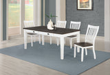 Kingman Distressed White 5-Piece Rectangular Dining Set Espresso And