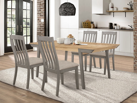 Nogales Coastal Grey 5-Piece Rectangular Dining Table Set