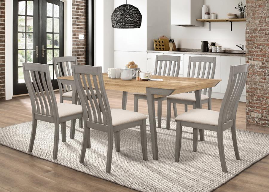 Nogales Coastal Grey 5-Piece Rectangular Dining Table Set