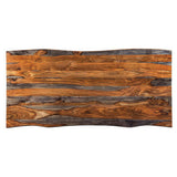 Ditman Live Edge Dining Table Grey Sheesham And Black