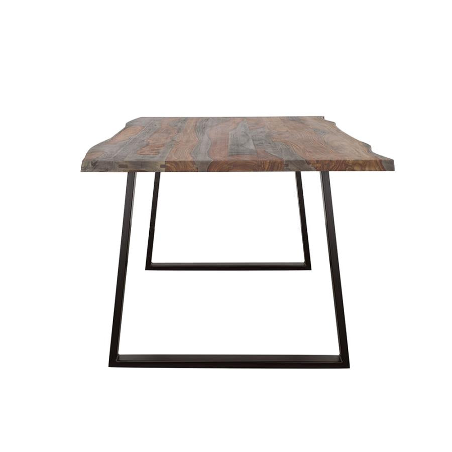 Ditman Live Edge Dining Table Grey Sheesham And Black