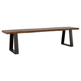 Ditman Live Edge Dining Bench Grey Sheesham And Black