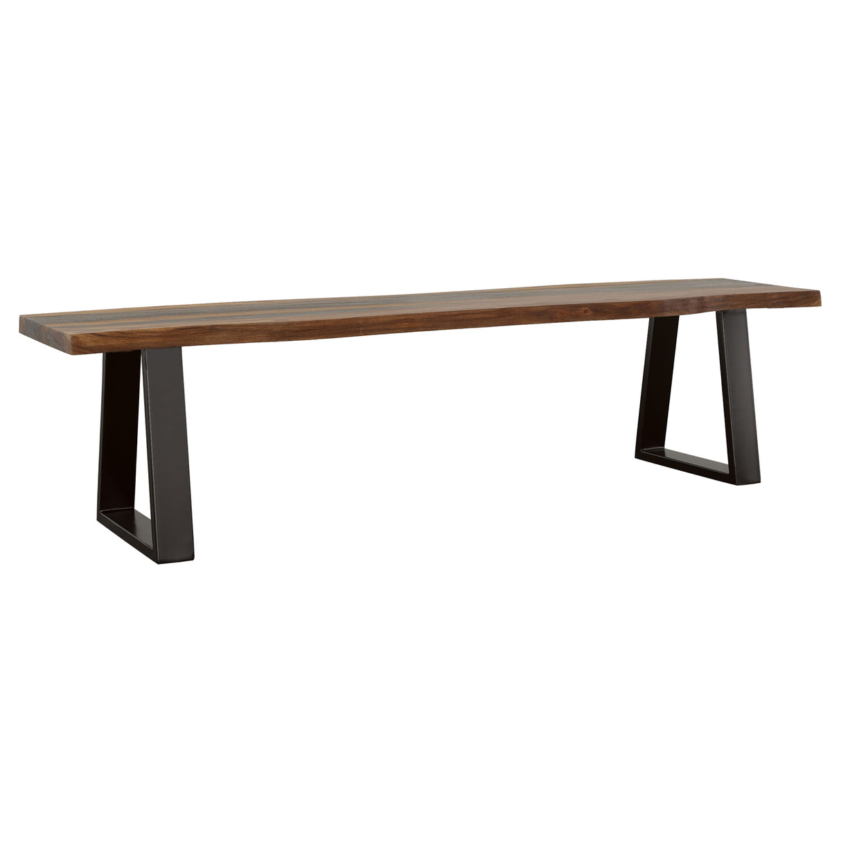 Ditman Live Edge Dining Bench Grey Sheesham And Black