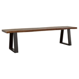 Ditman Live Edge Dining Bench Grey Sheesham And Black