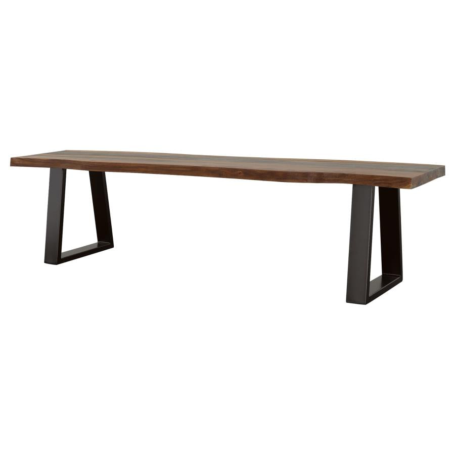 Ditman Live Edge Dining Bench Grey Sheesham And Black