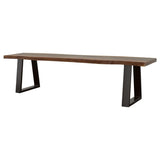Ditman Live Edge Dining Bench Grey Sheesham And Black
