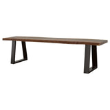Ditman Live Edge Dining Bench Grey Sheesham And Black