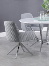 Abby Flare Arm Side Chair Light Grey And Chrome
