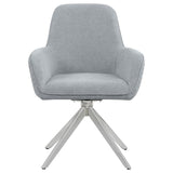Abby Flare Arm Side Chair Light Grey And Chrome