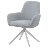 Abby Flare Arm Side Chair Light Grey And Chrome