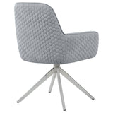 Abby Flare Arm Side Chair Light Grey And Chrome