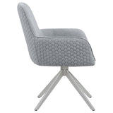 Abby Flare Arm Side Chair Light Grey And Chrome