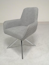 Abby Flare Arm Side Chair Light Grey And Chrome