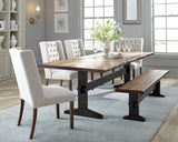 Bexley Natural Honey 6-Piece Rectangular Live Edge Dining Table Set