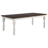 Madelyn Coastal White 86-Inch Extension Leaf Dining Table