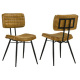Misty Padded Side Chairs Camel And Black (Set Of 2)