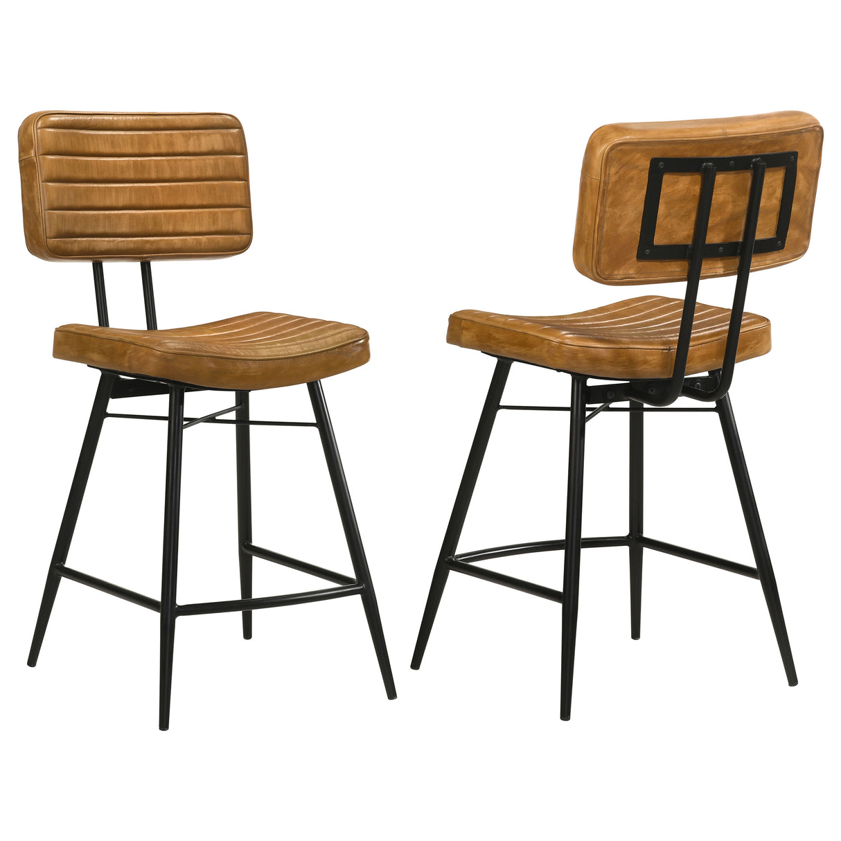 Partridge Upholstered Counter Height Stools With Footrest (Set Of 2)